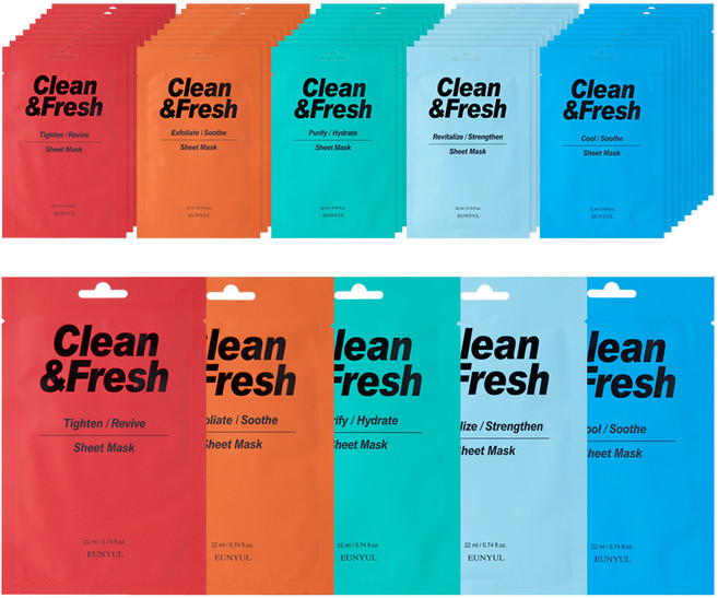 은율 클린앤 프레시 시트마스크 보습 5종 x 10p세트, 1개