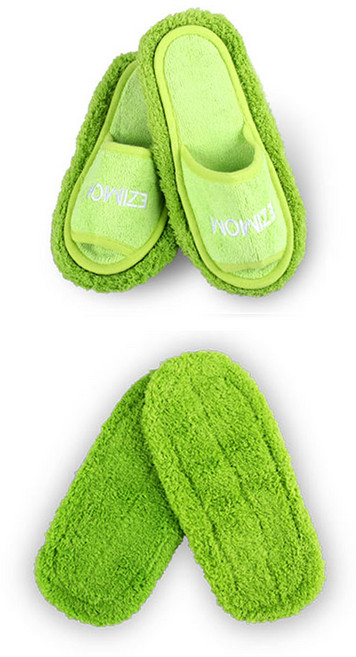 100SU 클린 청소슬리퍼 + 리필 패드 세트 소, 1세트, 그린