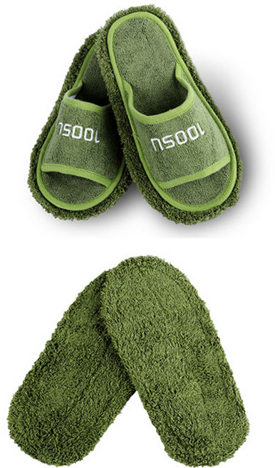 백수 클린 청소슬리퍼 대 + 리필 패드, 1세트, 그린티