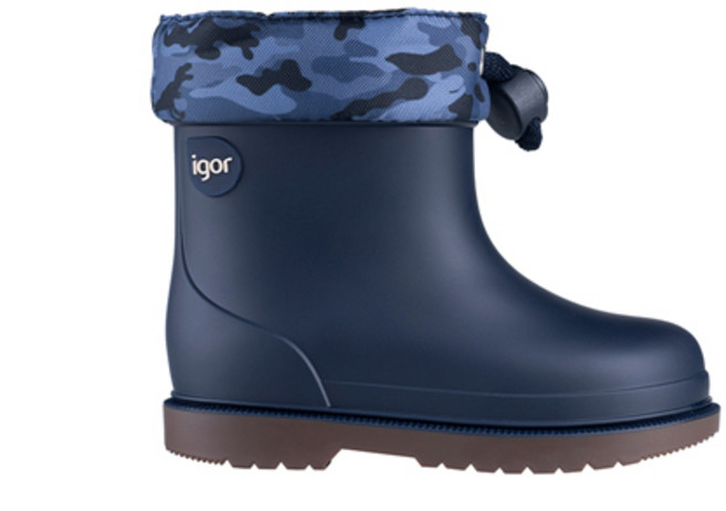 igor 孩童抽繩迷彩拼接雨靴