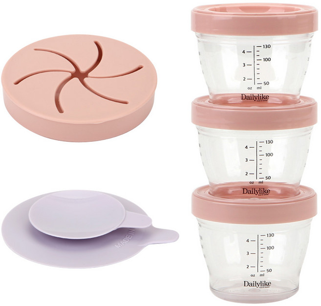 데일리라이크 봉봉 트라이탄 볼 실속 이유식보관용기, 130ml, 스트로베리, 1세트