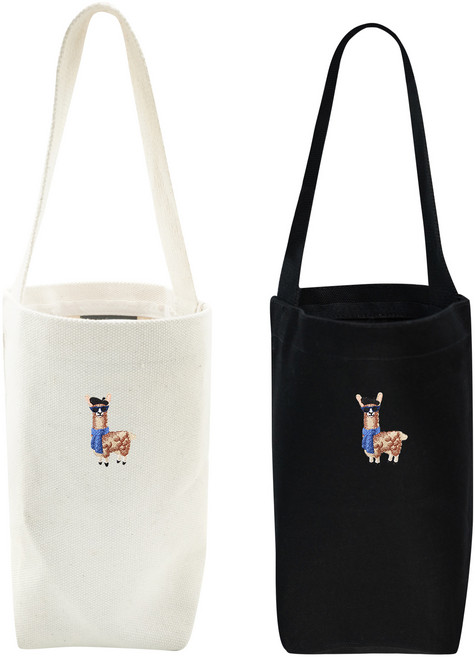 옥스타 알파카 베이직 텀블러백, 블랙, 베이지, 2개