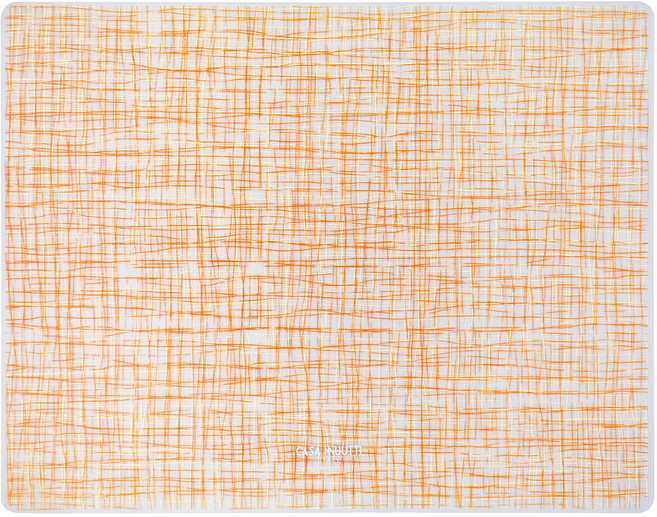 까사무띠 따볼라 린넨 직사각 실리콘매트, 오렌지, 40 x 30 cm