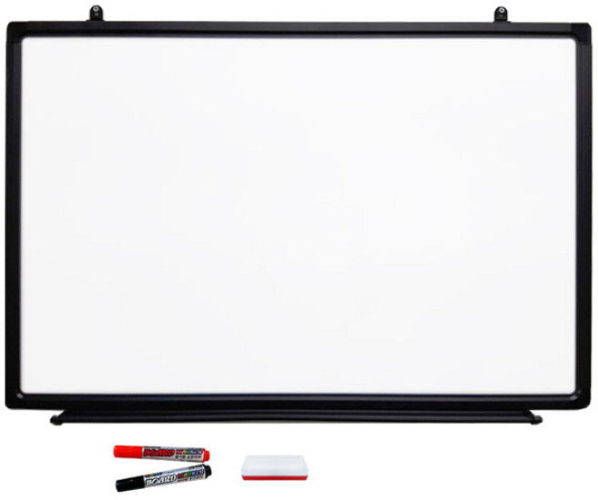 일반형 화이트보드 + 마카 검정 + 빨강 + 지우개, 블랙알루미늄