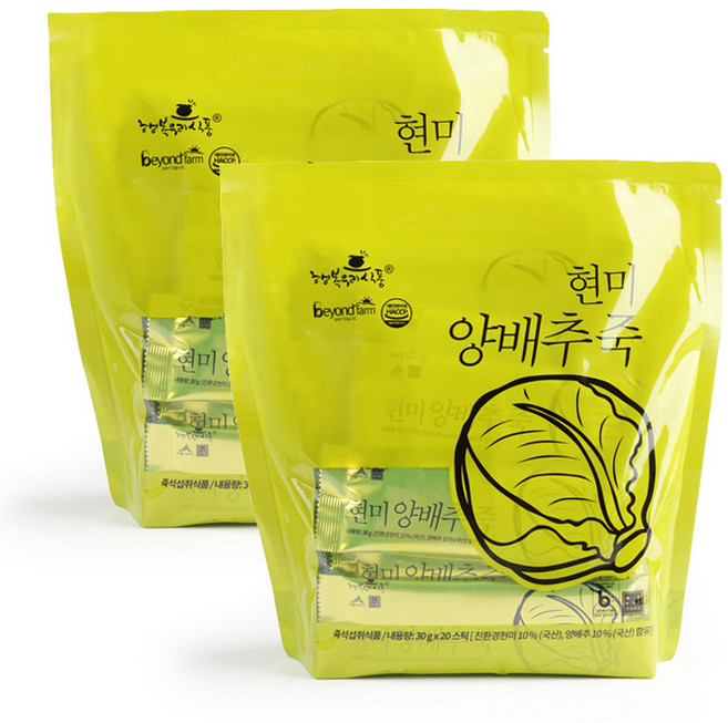 행복우리식품 현미양배추죽 스틱, 600g, 2개