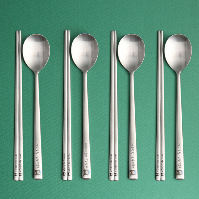 인스푼 예수만 섬기는 우리집 말씀 수저세트, 숟가락 4p + 젓가락 4p, 1세트