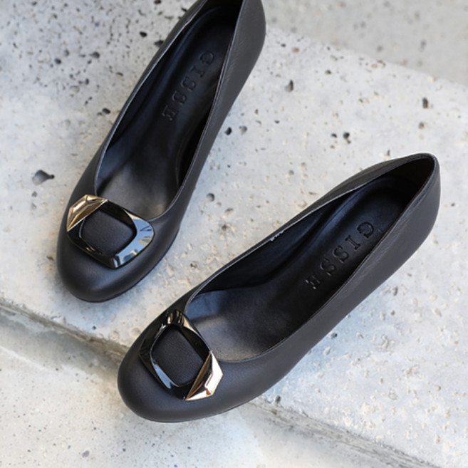 J SHOE 羊皮手工Lead-tin中跟淺口鞋