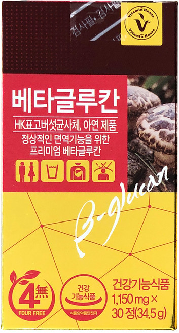 비타민하우스 베타글루칸, 30정, 1개