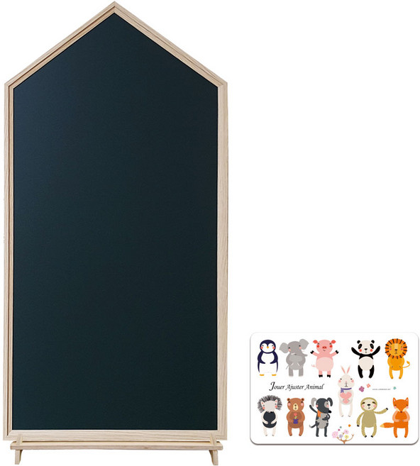 꼬메모이 크레용 유아 자석 가베 칠판 + 아쥬떼 동물 자석 + 꼬모랙 세트, 프레임(네이쳐) + 보드(포레), 꼬모랙(네추럴), 1개