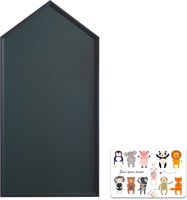꼬메모이 크레용 유아 자석 가베 칠판 + 아쥬떼 동물 자석, 프레임(블랙) + 보드(포레), 1개