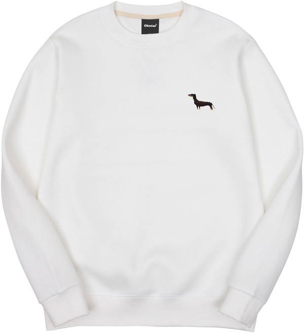 옥스타 남녀공용 닥스훈트 자수 특양면 맨투맨 9SSP010