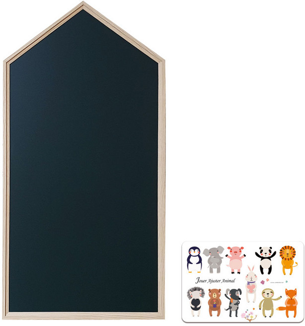 꼬메모이 크레용 유아 자석 가베 칠판 + 아쥬떼 동물 자석, 프레임(네이쳐) + 보드(포레), 1개