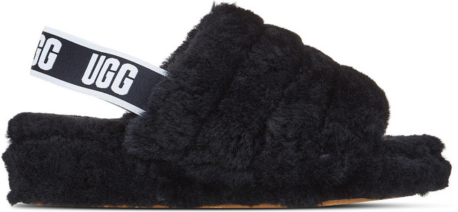어그 우먼 플러프 예 슬라이드 실내화, BLK, 1개