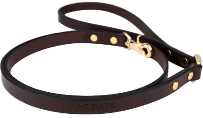 도그데이즈 반려동물 프리미엄 가죽 리드줄, 1개, 브라운