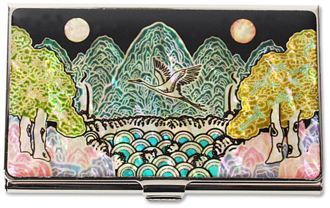 자개 나전칠기 명함케이스, 일월도, 1개