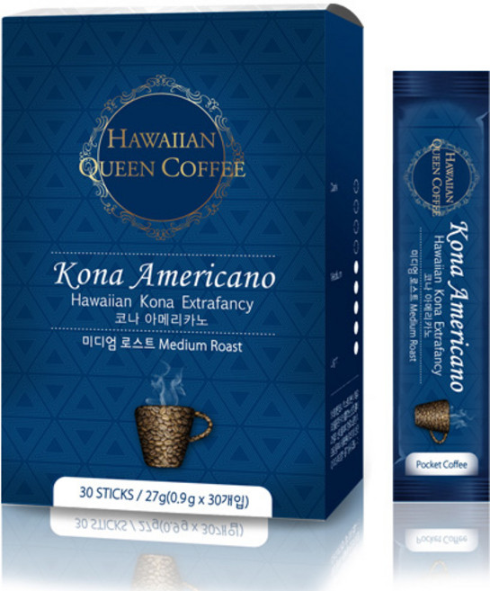 하와이안퀸커피 코나아메리카노 스틱커피, 900mg, 30개입, 1개