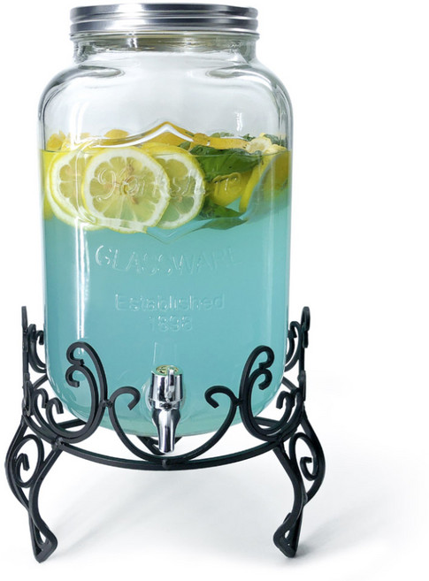 미르코리아 유리 디스펜서 8L + 거치대, 혼합색상, 1개