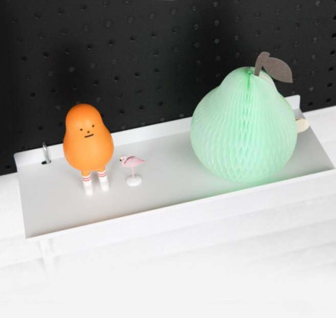 타공판닷컴 와이드선반 후크형 L 13 x 40 cm, 1개, 화이트