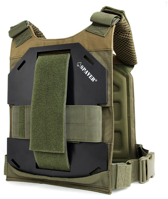 스페이버 아트 트레이닝 베스트 1.5kg + 중량판 3.58kg x 2p, 올리브드랍