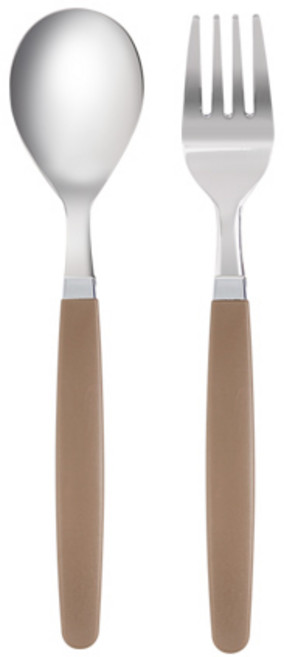 마호커트러리 틴트 아동용 숟가락 포크 세트, 카푸치노, 숟가락 + 포크, 1세트