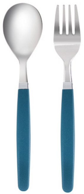 마호커트러리 틴트 아동용 숟가락 포크 세트, 코발트블루, 숟가락 + 포크, 1세트