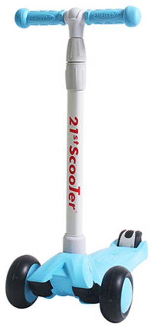 21st 광폭 LED휠 루디 아동용 킥보드, 블루, 1개