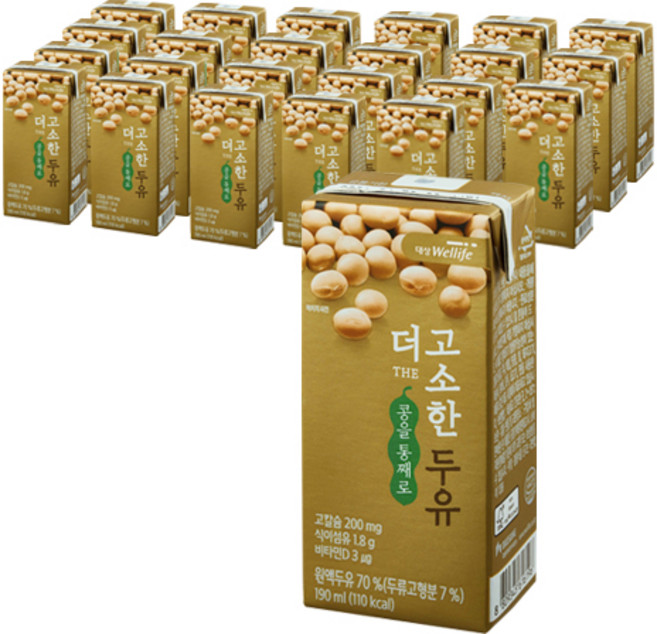 대상웰라이프 더 고소한 두유, 190ml, 24개