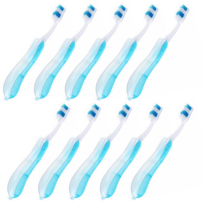 알럽홈 여행용 접이식 칫솔 스카이블루, 1개입, 10개
