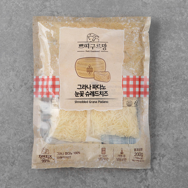 쁘띠구르망 그라나파다노 눈꽃슈레드 치즈, 50g, 4개입, 1개