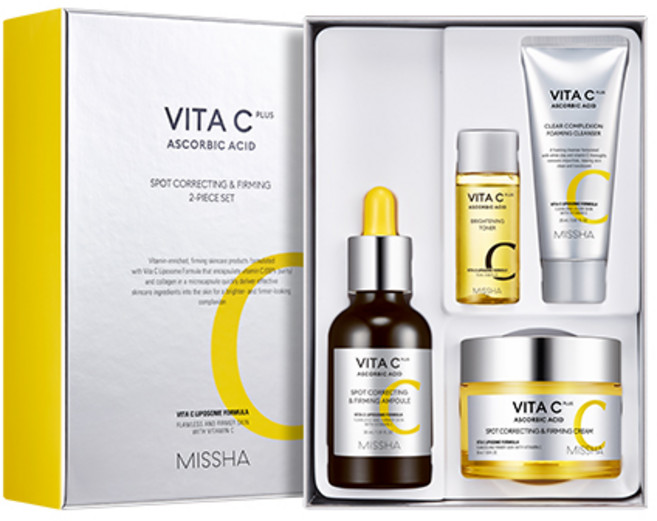 미샤 비타씨플러스 잡티씨 탄력 기초화장품 2종 세트, 1세트