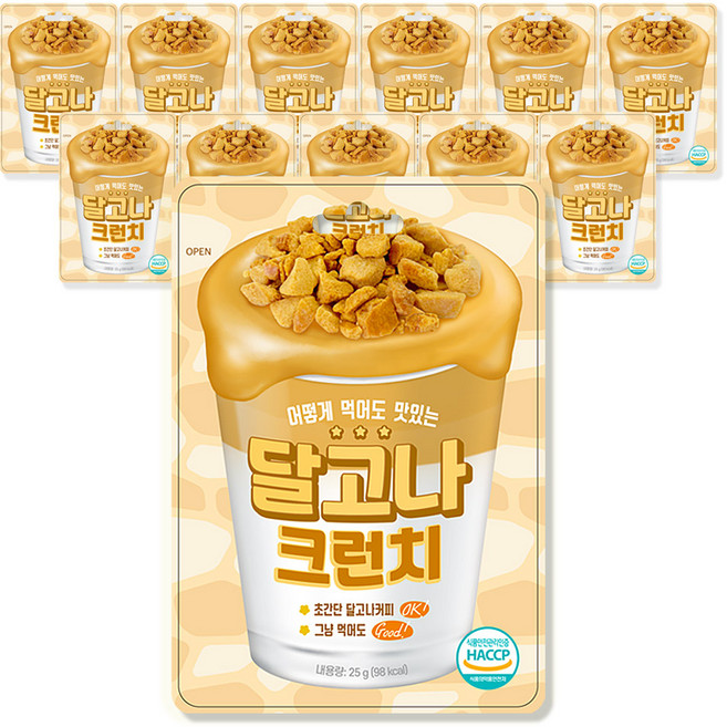 달고나 크런치, 25g, 12개