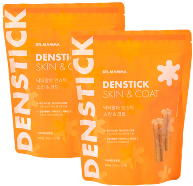닥터맘마 스킨 앤 코트 강아지 덴탈껌, 2개
