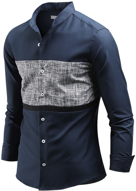 다꾸앙 남성용 늘멋진 차이나 패턴 긴팔 셔츠 C07D14_sp2148