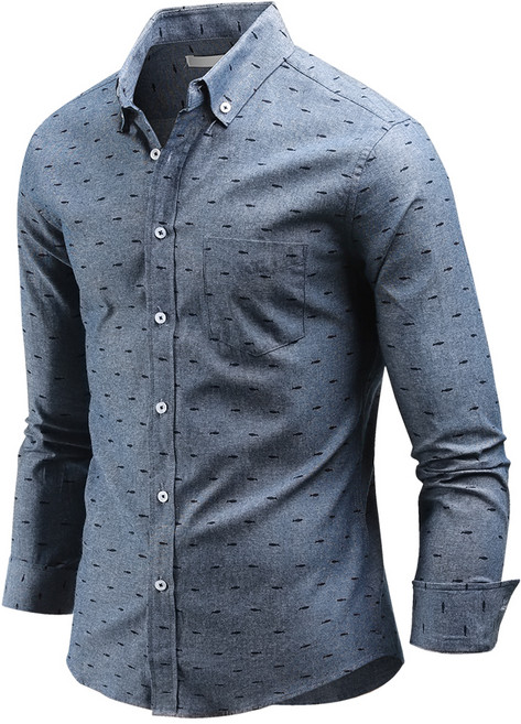 다꾸앙 남성용 엔초비 패턴 긴팔 셔츠 C07D14_sp2137