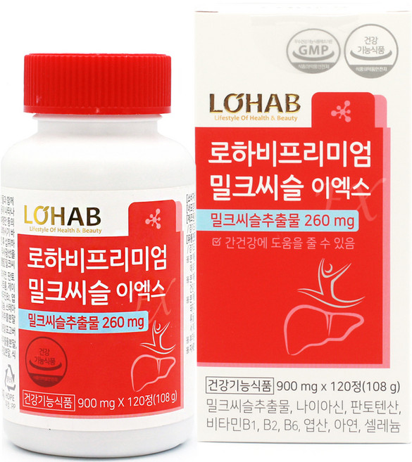 로하비 프리미엄 밀크씨슬 이엑스, 120정, 1개