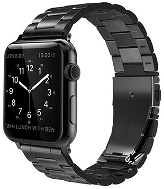 코쿼드 애플워치 3/4/5 프리미엄 메탈 밴드 (42/44mm 호환 가능), 블랙, 1개