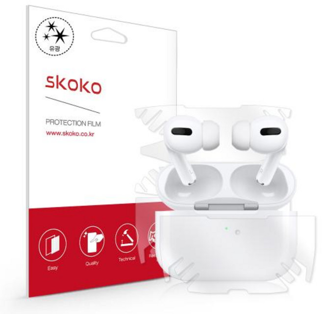 스코코 애플 에어팟 프로 유광 전신 외부보호필름
