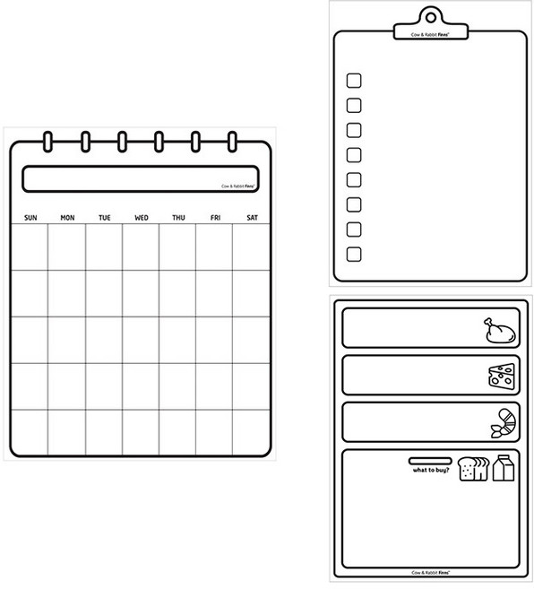 핀스 메모시트 홈팩B 달력 중형 + 클립보드 소형 + 냉장고 소형