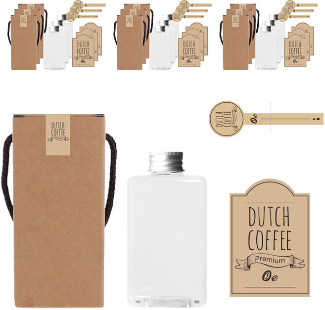 통통납작 공병 300ml + 알루미늄캡 실버 + 전용박스 통통 300-1C + 스티커 LB4M + 봉인스티커 LB428 + 박스 봉인스티커 LB4S, 10세트