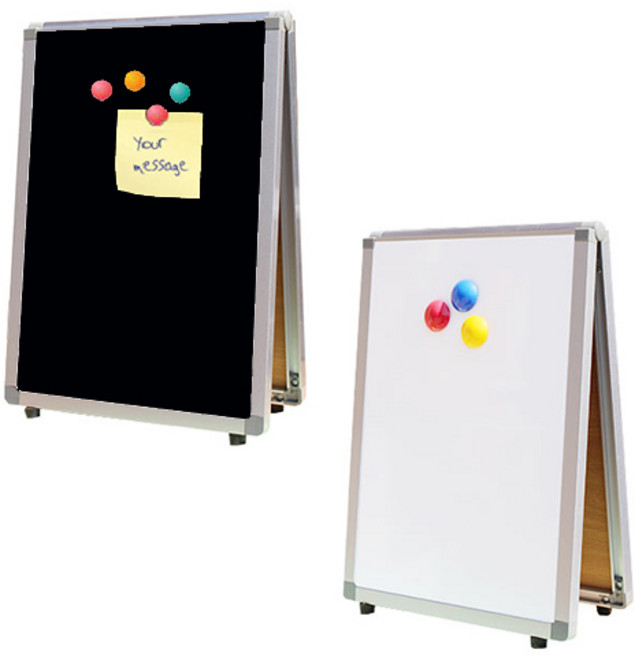 금강칠판 미니소형 양면 자석보드 블랙 + 화이트, 알루미늄