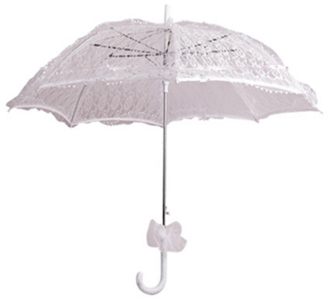 파티해 스몰 웨딩 레이스 우산, 화이트, 1개