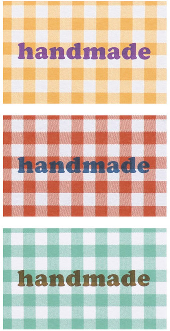 빈티지첵 핸드메이드 스티커 3종 x 30p세트, 오렌지체크, 레드체크, 그린체크, 1세트