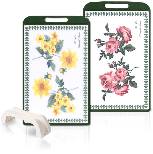 뷰티풀메리 양면 도마세트, 1세트, 도마 대형 2p + 거치대