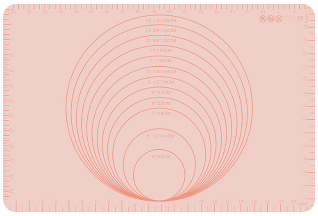 세븐프리 도톰한 파스텔컬러 실리콘 반죽매트 핑크, 1개