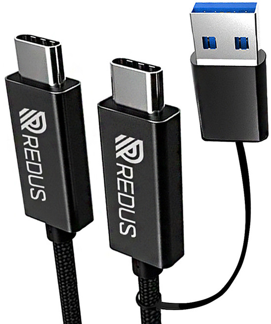 레더스 멀티포트 C타입 PD 고속충전 케이블 2m, 블랙, 1개