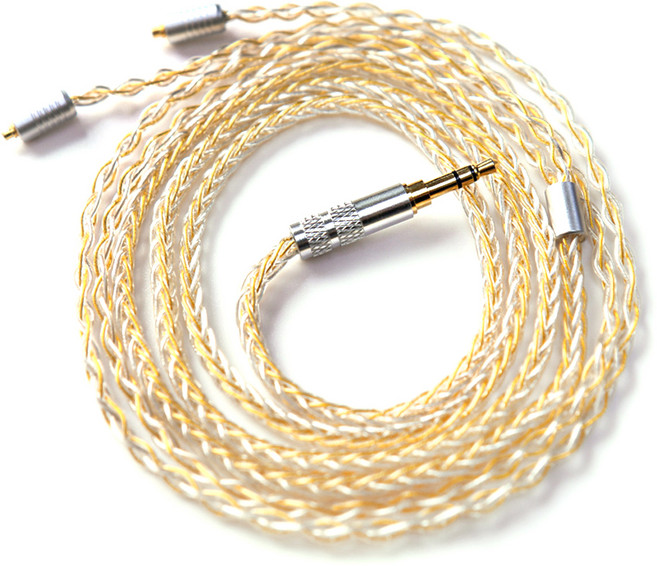 센퍼 CORE 8심 5N 은도금 MMCX 커스텀 케이블 일자형, SPL-05, 골드실버, 1개