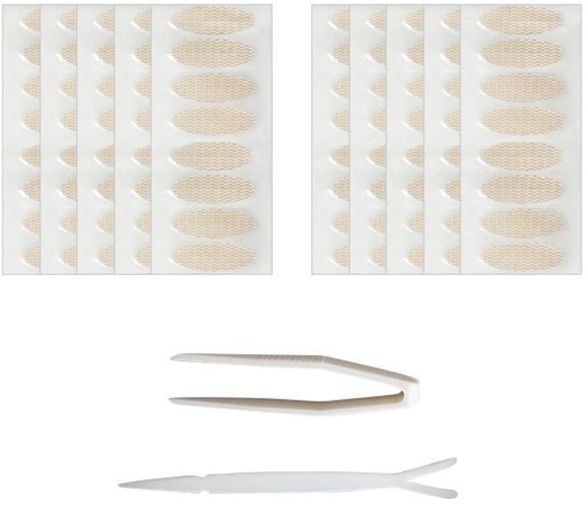 다크니스 레이스 쌍꺼풀 테이프 둥근형 80회분, 베이지, 10세트