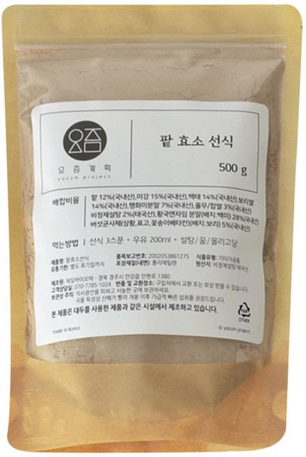 요즘계획 식사대용 팥 효소 선식, 500g, 1개