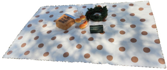 물결 마감 북유럽 피크닉 매트, 브라운도트