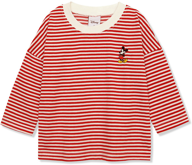 리틀래빗 아동용 디즈니 잔잔 미키줄지 티셔츠